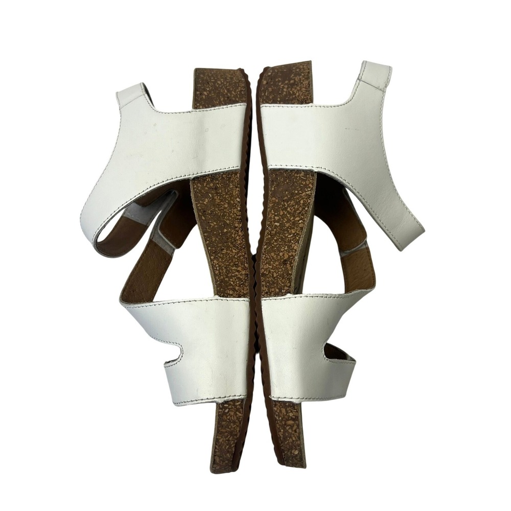 Josef Seibel Tonga 25 White Leather Strappy Cork Wedge Sandals EU 39 US 8.5 Boho - Picture 4 of 9
